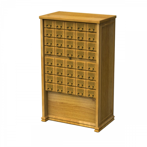 Шкаф каталожный 40 ящиков 926х540х1600Н (серия Классика) Шкаф каталожный 40 ящиков 926х540х1600Н (серия Классика)